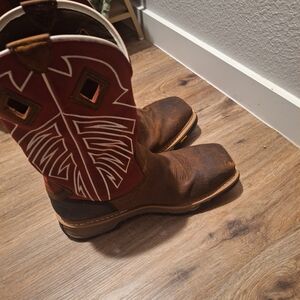 Justin Boots Brown and Red Western Boots